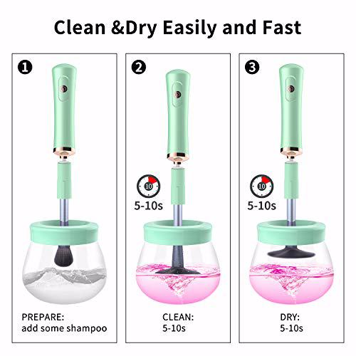 Senbowe Upgraded Makeup Brush Cleaner and Dryer Machine, mint green 4