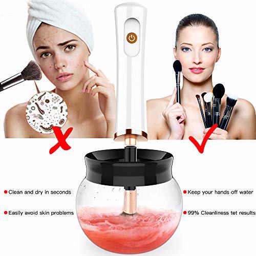 RICRIS Makeup Brush Cleaner and Dryer Machine Deep Clean Fast Dry, White 3