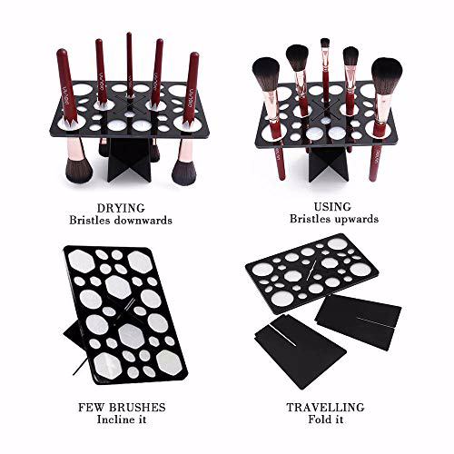 Diolan Makeup Brush Cleaning Mat & Makeup Brush Drying Rack 6