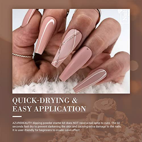 AZUREBEAUTY Dip Powder Nail Set, B-Classic Nude Brown 3