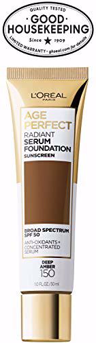 L'Oreal Paris Age Perfect Radiant Serum Foundation with SPF 50 Deep Amber 9