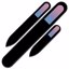 Mont Bleu Best Set of 3 Glass Nail Files in Velvet Pouch Rainbow Colors Thumbnail 2