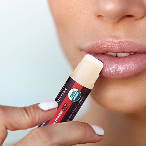 USDA Organic Lip Balm 4-Pack by Earth's Daughter Strawberry Breeze 9