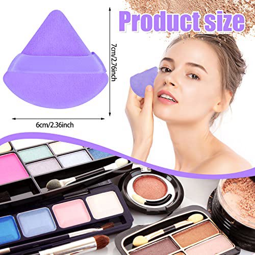 Pimoys 6 Pieces Powder Puff Face Soft Triangle Makeup Purple and Rose Red 2