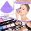 Pimoys 6 Pieces Powder Puff Face Soft Triangle Makeup Purple and Rose Red Thumbnail 2