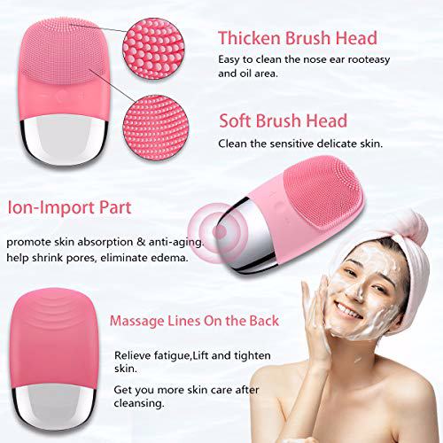 Facial Cleansing Brush, Pink 3