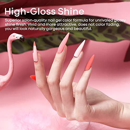 Modelones Gel Nail Polish Kit 6 Colors A3 Flamingo Pink 6