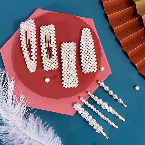 Magicsky 28 PCS Hingwah Pearls and Acrylic Resin Hair Clips 6