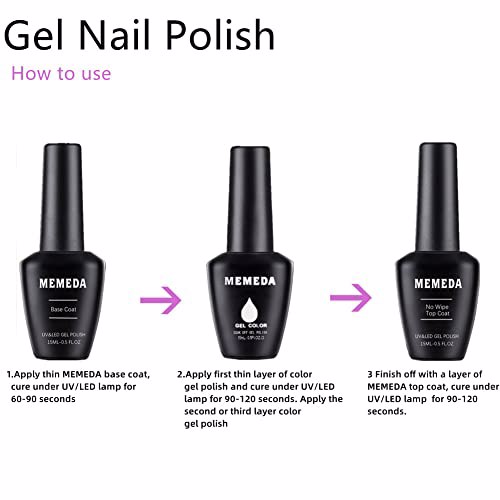 MEMEDA 2pcs No Wipe Top Coat And Base Coat Set 5