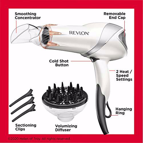 REVLON Infrared Heat Hair Dryer, White 5