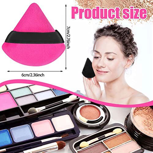 Pimoys 6 Pieces Powder Puff Face Soft Triangle Makeup Black and Rose Red 2