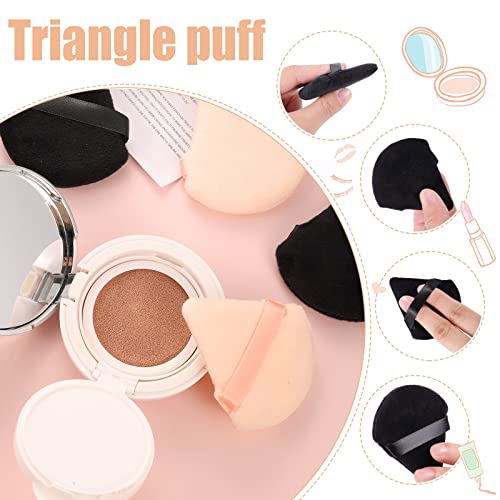 Pimoys 6 Pieces Powder Puff Face Soft Triangle Makeup Black and Flesh 4