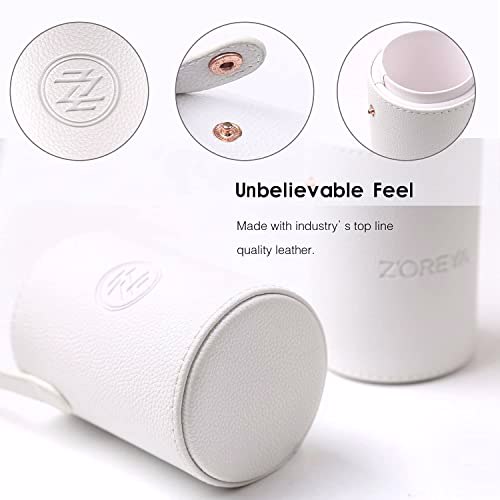 Zoreya Travel Makeup Brush Set, White 8