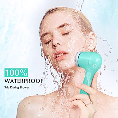 Facial Cleansing Brush Face Scrubber, Green 5