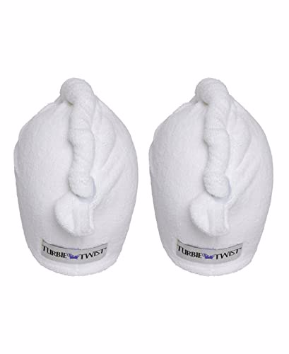 Turbie Twist Microfiber Hair Towel Wrap, White 9