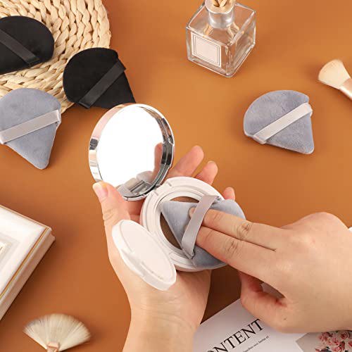 Pimoys 6 Pieces Powder Puff Face Soft Triangle Makeup Gray and Black 6