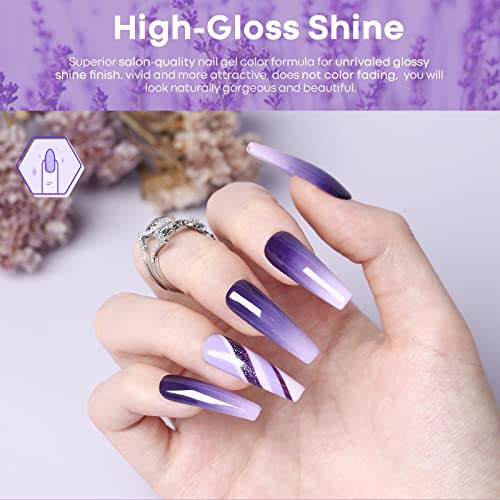 Modelones Gel Nail Polish Set Purple 6 Colors 2