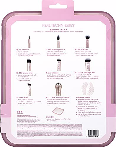 Real Techniques Limited Edition Bright Eyes Makeup Brush Set, Pink 3