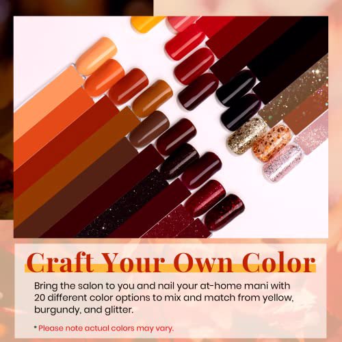 Beetles 20 Pcs Gel Nail Polish Kit, Full Maroon 3
