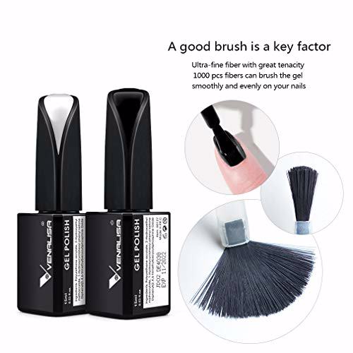 VENALISA 2Pcs 15ml Black White Gel Nail Polish Kit 8