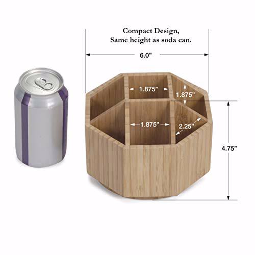 MobileVision Bamboo Rotating Makeup Organizer 2