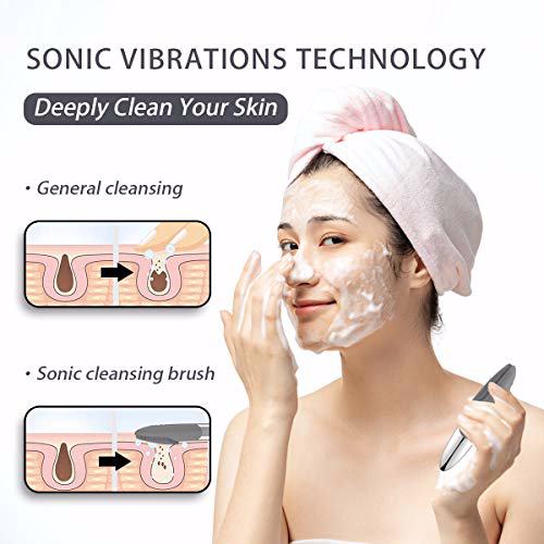 Uimoky Facial Cleansing Brush, 3-in-1 Electric Silicone Face Scrubber 2