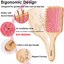 Hair Brush-Natural Wooden Bamboo Brush and Detangle Tail Comb Pink Thumbnail 2