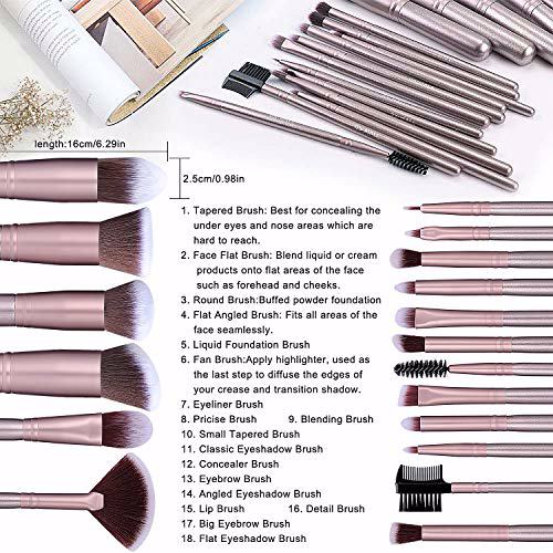 BS-MALL Makeup Brush Set 18 Pcs Purple 3