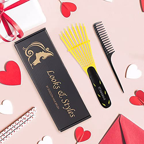 Sosoon Detangling Brush Hair Brush Black&White 7