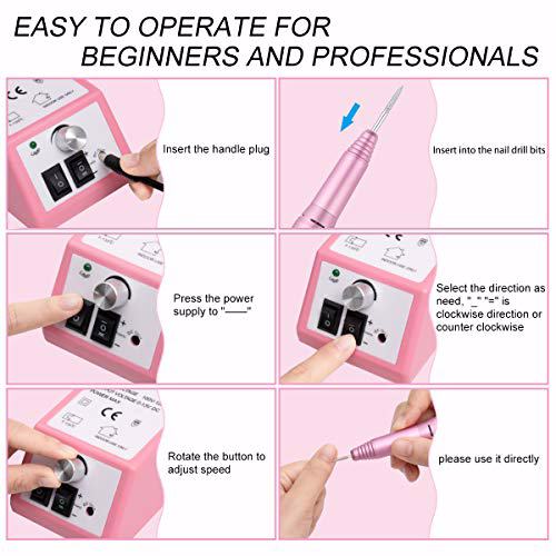 SUBAY Professional Finger Toe Nail Care Electric Nail Drill Machine Pink 2