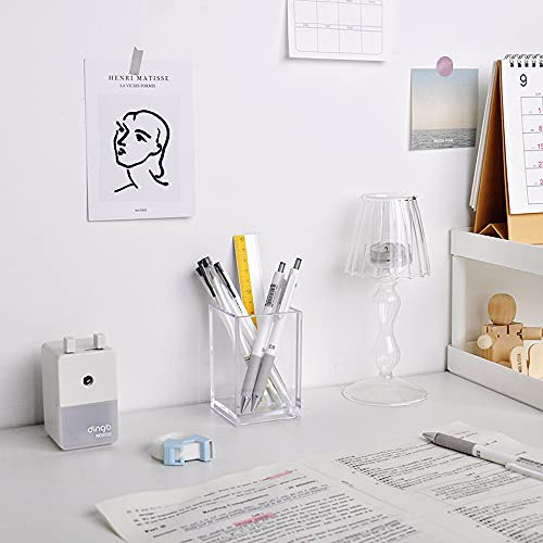 HSYMQ 2 Pack Clear Acrylic Pencil Pen Holder Cup 3