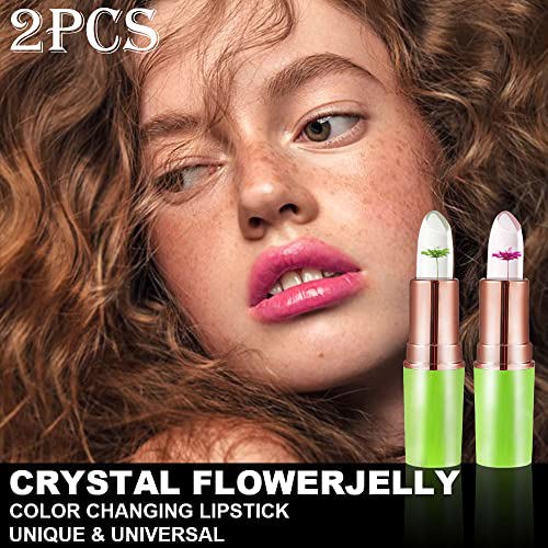 BINGBRUSH 2Pcs Crystal Flower Color Changing Lipstick Lip Tinted 3