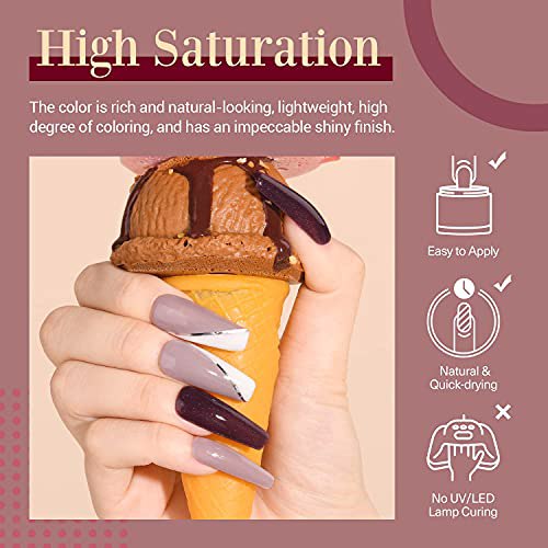 AZUREBEAUTY Dip Powder Nail Set, B-Romantic Burgundy 5