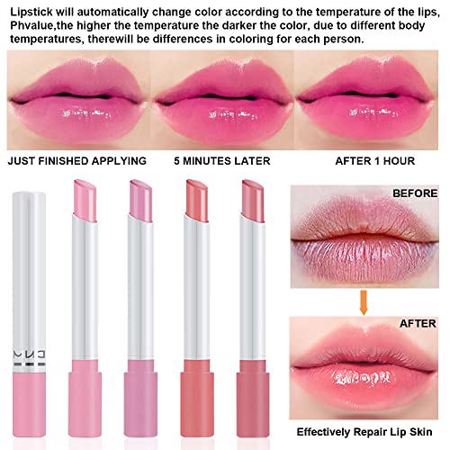 BINGBRUSH 4 Pcs Smoke Pipe Color Changing Lipstick PH 2