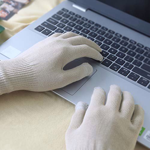 EvridWear Men Moisturizing Cotton Gloves, l/xl beige 7
