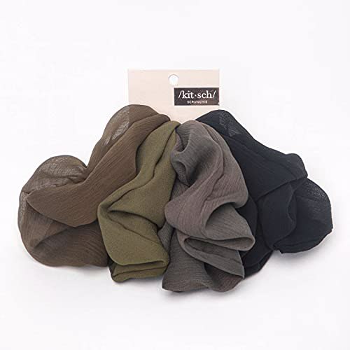 Kitsch Crepe Scrunchies, Moss 4