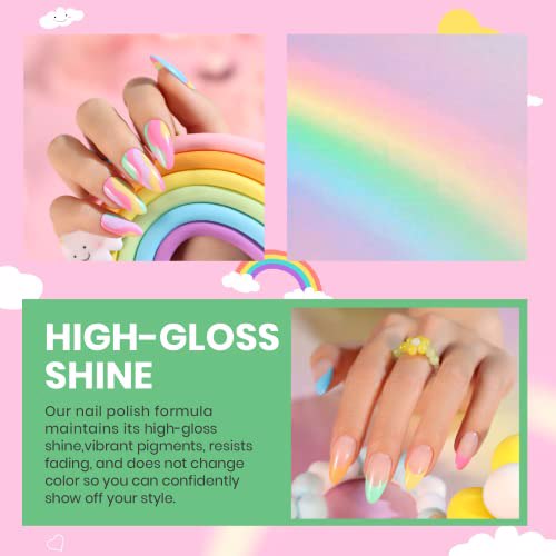 Beetles Gel Nail Polish Kit, C-Yellow Green Pink 4