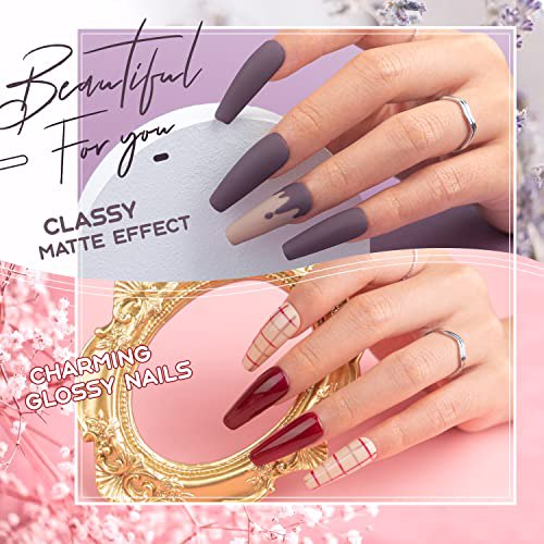 Gellen Gel Nail Polish Set, Wine Nude Grays 2