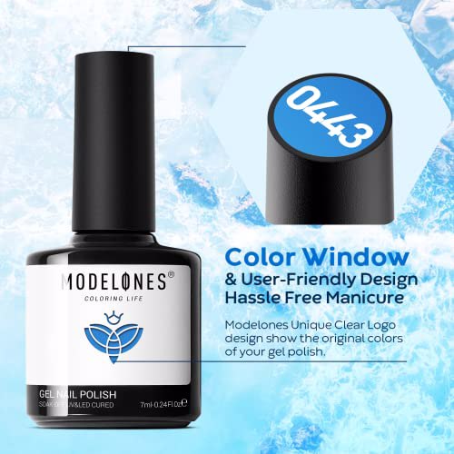 Modelones Gel Nail Polish Set, Blue Moon 7