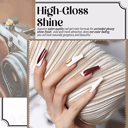 Modelones Gel Nail Polish Set Black White Gel Polish Kit 6 Colors 5