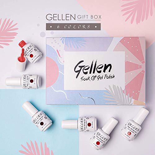 Gellen Gel Nail Polish Kit, Wine and Reds 6