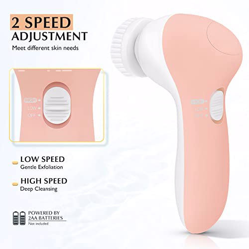 Facial Cleansing Brush Face Scrubber, Orange 6