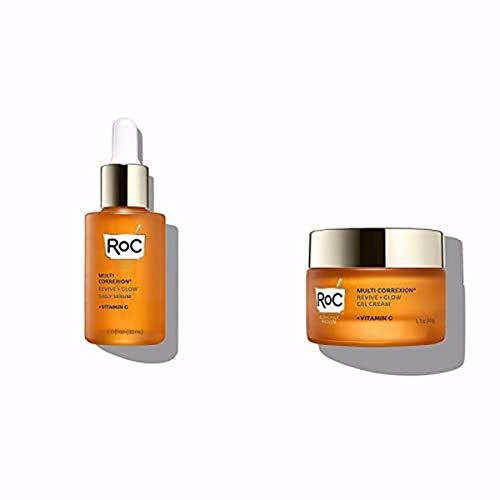 RoC Multi Correxion Revive Glow Skin Care Regimen Bundle Vitamin C Serum Vitamin C Cream for Tighter Brighter Skin