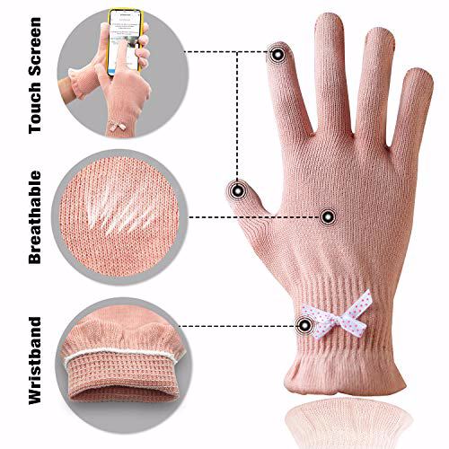 EvridWear Beauty Cotton Gloves, XS Feather Weight Pink Color 2