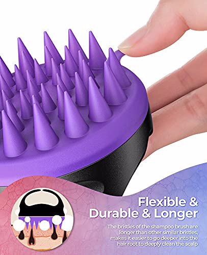 EUHOME Scalp Massager Shampoo Brush Black Rose Black Purple 2