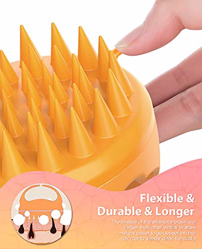 EUHOME Scalp Massager Shampoo Brush 2 pack Orange Pink 2